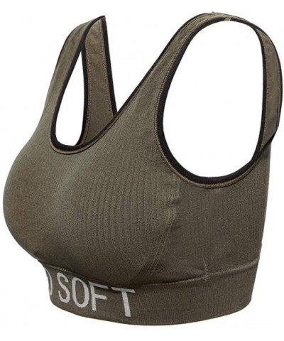 Women's Seamless Lace Bra Top Solid Color Cover Sports Bra - Green 1 - C7197KI35OI $16.79 Shapewear