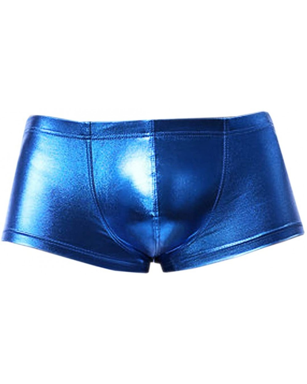 Men's Liquid Metallic Boxer Shorts Drawstring Underwear Briefs Swimsuit Trunks Underpants Swimwear - Blue a - CA18U6TW9N2 $13...