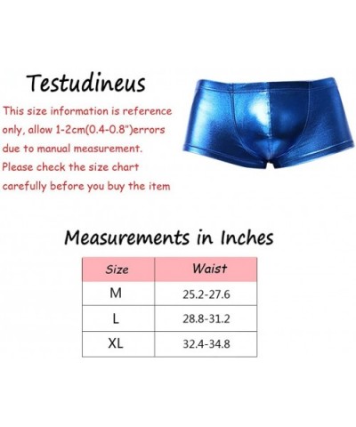 Men's Liquid Metallic Boxer Shorts Drawstring Underwear Briefs Swimsuit Trunks Underpants Swimwear - Blue a - CA18U6TW9N2 $13...