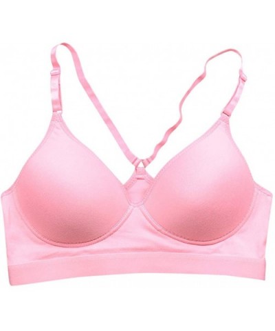 Woman No Steel Ring Bra Beauty Back Bra Ladies Yoga Running Sports Underwear - Pink - C718S4WI6G3 $18.29 Bustiers & Corsets