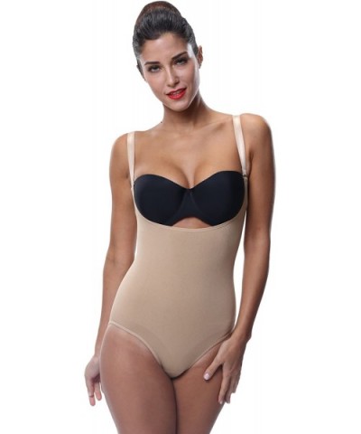 Women's Body Briefer Wear Your Own Bra Shapewear Bodysuit - Nude - CM12H4EVIWZ $14.65 Shapewear
