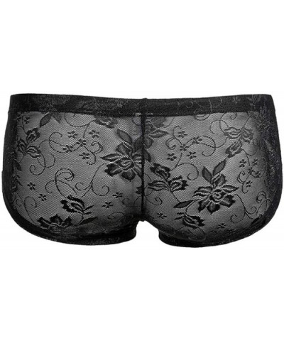 Fashion Sexy Full Lace S Men Underwear Lingerie Men Underwear Sexy Briefs Male Panties - Blue - CR19E705NMI $55.24 Briefs