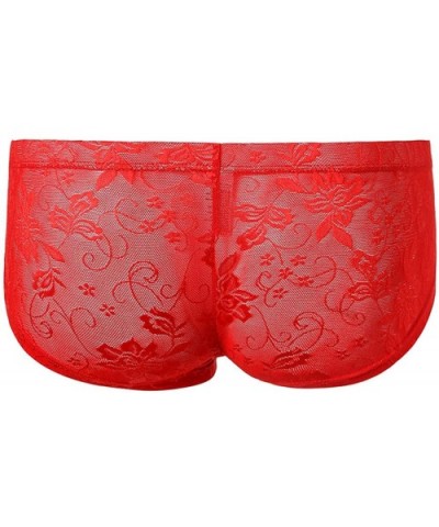 Fashion Sexy Full Lace S Men Underwear Lingerie Men Underwear Sexy Briefs Male Panties - Blue - CR19E705NMI $55.24 Briefs