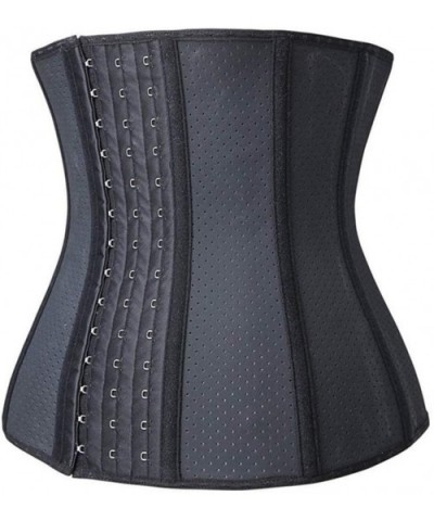 Waist Trainer Women- Body Shaper Tummy Control Girdle Latex Corset Shapewear 3 Hook Weight Loss Adjustable Slimming-Black-M -...