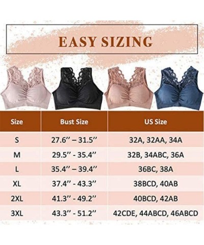 Push Up Comfort Super Elastic Breathable Lace Bra - 2pcs Black+bean Paste - CO19DTLRMNC $35.82 Bras