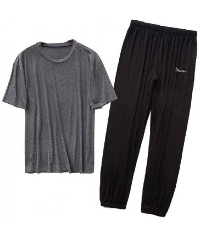 Mens 2-Piece Modal Thin Lounger Summer Relaxed Fit Nightwear - As2 - C6199OMG55R $49.48 Sleep Sets