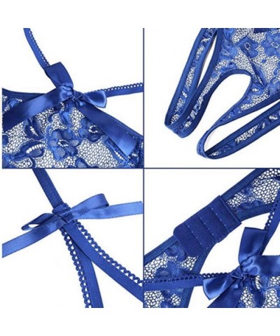 Women's Lingerie Sexy Lace Gauze One-Piece Garment Lace Pajamas Underwear S-XXXL - Blue - C11945XC2IG $20.72 Accessories