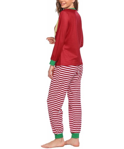 Christmas Pajamas for Women Matching Long Sleeve Pjs Set Contrast Color Sleepwear Lounge Set - Novelty-red - CO18YM9A753 $48....