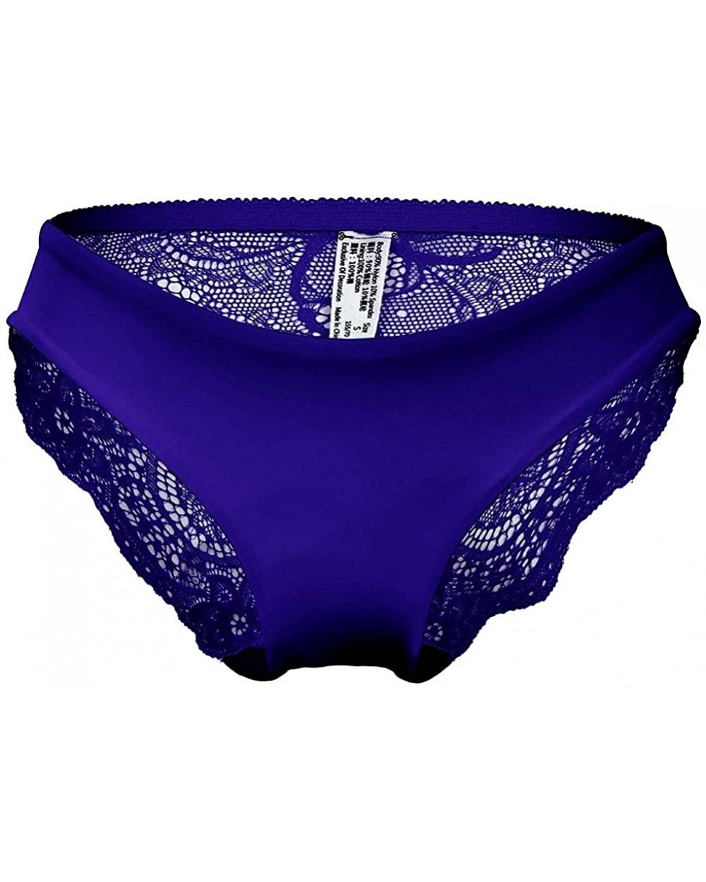 Lace Ice Silk Cheeky Panties Sexy Low-Rise Crotch Hipster Underwear for Women - Dark Blue - CP196580Q2N $14.33 Panties