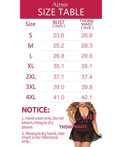 Women's Plus Size Lingerie Babydoll Lace Mesh Chemise Sleepwear - Black - C318RSRUWUG $26.46 Baby Dolls & Chemises