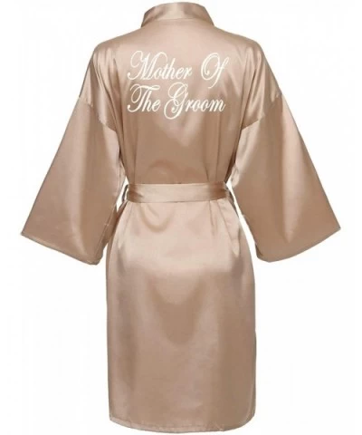 Women's Short Bride Bridesmaid Kimono Robes for Wedding Party Bridal Robe - Rose Gold Mother of the Groom - CD18T2U8DNQ $30.4...