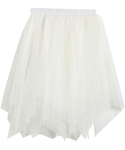 1950s Vintage Short Lace Tulle Prom Petticoats Bubble Tutu Dance Half Slip Skirt - White - CA194A4N0L3 $21.99 Slips