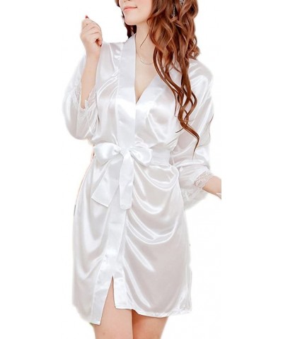 Women's Sexy Lingerie Temptation Nightdress Lace Nightgown Ladies Sleepwear - White - CQ11LYY6X6N $13.07 Nightgowns & Sleepsh...