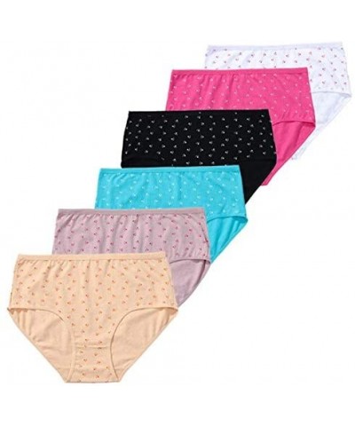 Women's Ultimate Cool Comfort Cotton Brief Panties 4-Pack - Red Skyblue Purple Lightpink - CT1982UT86L $21.30 Panties