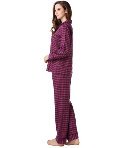 Women's Plaid Cotton Pajamas Sleepwear Set Size XS-L RHW2282 - Red&black - CZ11VWRSFJ5 $41.89 Nightgowns & Sleepshirts