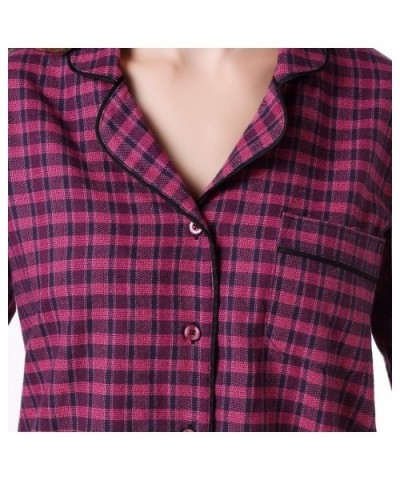 Women's Plaid Cotton Pajamas Sleepwear Set Size XS-L RHW2282 - Red&black - CZ11VWRSFJ5 $41.89 Nightgowns & Sleepshirts