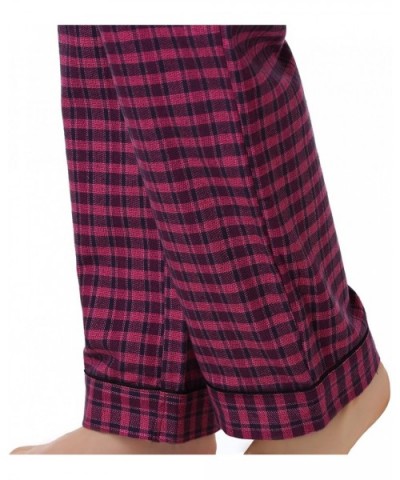 Women's Plaid Cotton Pajamas Sleepwear Set Size XS-L RHW2282 - Red&black - CZ11VWRSFJ5 $41.89 Nightgowns & Sleepshirts