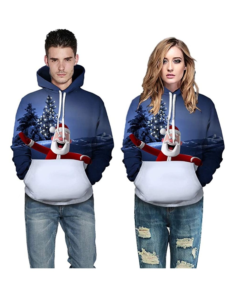 Plus Size Ugly Christmas Sweater for Women Men Light Up Xmas Hoodie Long Sleeve Casual Sweatshirts - White - C418ZTNZU0A $29....