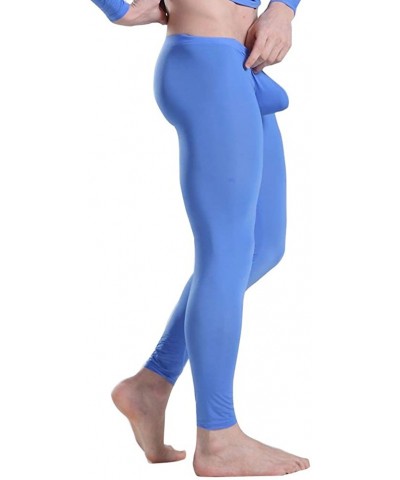 Mens Thin Ice Silk Compression Baselayer Thermal Long Johns Underwear - Blue - CO180GM0YL9 $30.17 Thermal Underwear