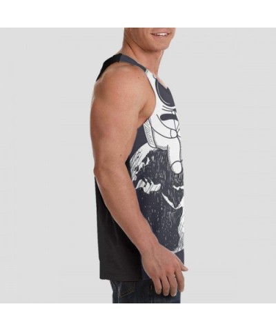 Men Muscle Tank Top Summer Beach Holiday Fashion Sleeveless Vest Shirts - Space Astronaut Fishing Planet - CK19D8HM8NW $31.04...