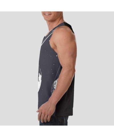 Men Muscle Tank Top Summer Beach Holiday Fashion Sleeveless Vest Shirts - Space Astronaut Fishing Planet - CK19D8HM8NW $31.04...