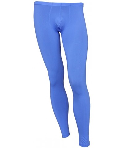 Mens Thin Ice Silk Compression Baselayer Thermal Long Johns Underwear - Blue - CO180GM0YL9 $30.17 Thermal Underwear