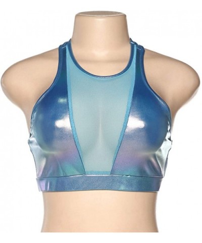 Women's Strappy Crop Top Shirts - Bralette- Wrap Around Tops- Halter Styles - Style-4 Blue - C41947OQ4DC $25.93 Camisoles & T...