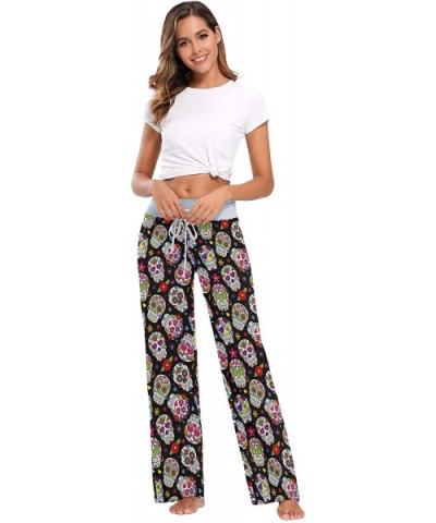 Women's Pajama Pants Drawstring Long Wide Leg Lounge Sleep Trousers Sleep Pants - Color25 - C01996X2N6H $38.56 Bottoms