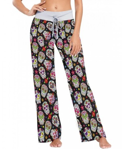 Women's Pajama Pants Drawstring Long Wide Leg Lounge Sleep Trousers Sleep Pants - Color25 - C01996X2N6H $38.56 Bottoms