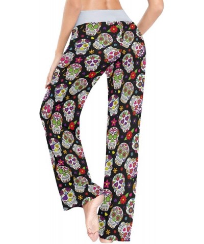 Women's Pajama Pants Drawstring Long Wide Leg Lounge Sleep Trousers Sleep Pants - Color25 - C01996X2N6H $38.56 Bottoms