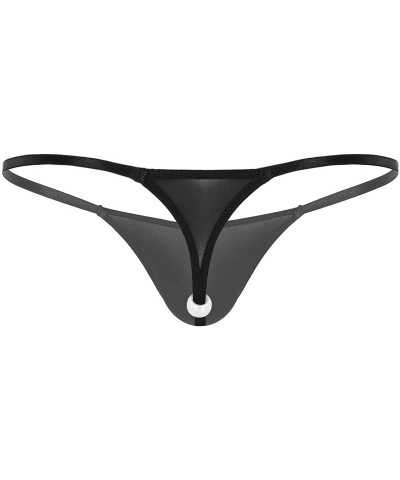 Men's Sexy Micro Thong G-String Low Rise Cheeky Panties Bikini Briefs Naughty Underwear - Black - CD198UX38N7 $22.35 G-String...