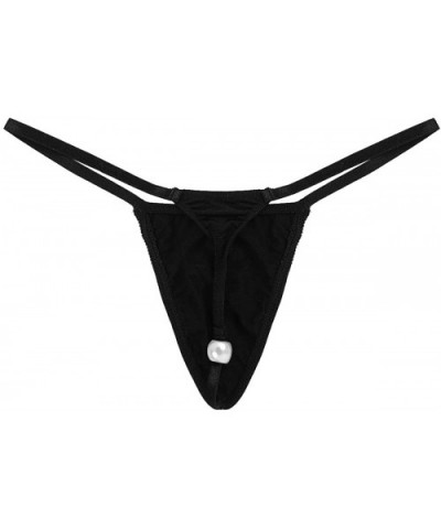 Men's Sexy Micro Thong G-String Low Rise Cheeky Panties Bikini Briefs Naughty Underwear - Black - CD198UX38N7 $22.35 G-String...