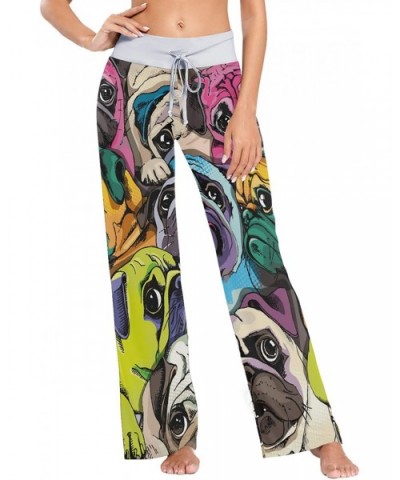 Women's Loose Casual Comfy Pajama Pants Drawstring Palazzo Wide Leg Lounge Pants - Color7 - CY197ESI886 $44.18 Bottoms