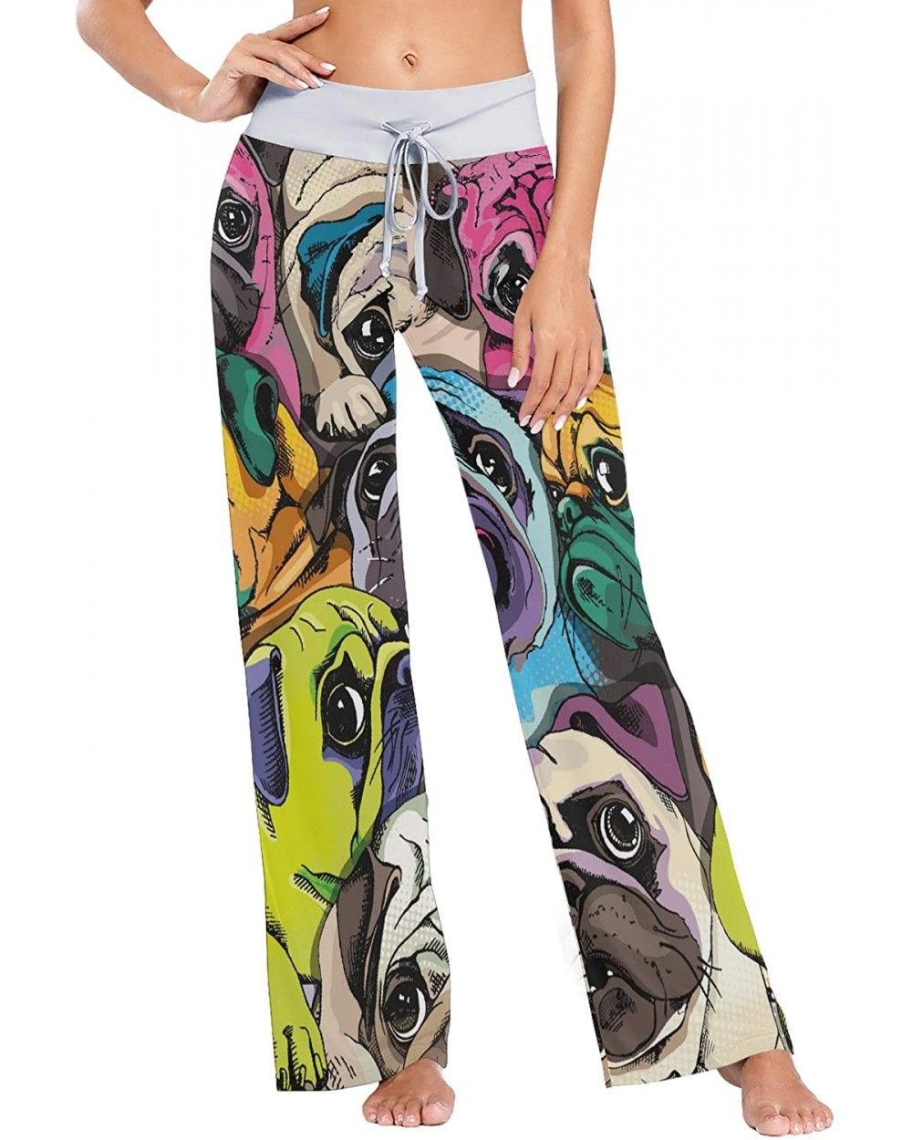 Women's Loose Casual Comfy Pajama Pants Drawstring Palazzo Wide Leg Lounge Pants - Color7 - CY197ESI886 $44.18 Bottoms