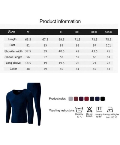 Men Thermal Underwear Set- No Trace Soft Velvet Fabric- Warm Long Sleeve Shirt and Long Johns-blackgrayV-Neck-L - C8192WECKS3...