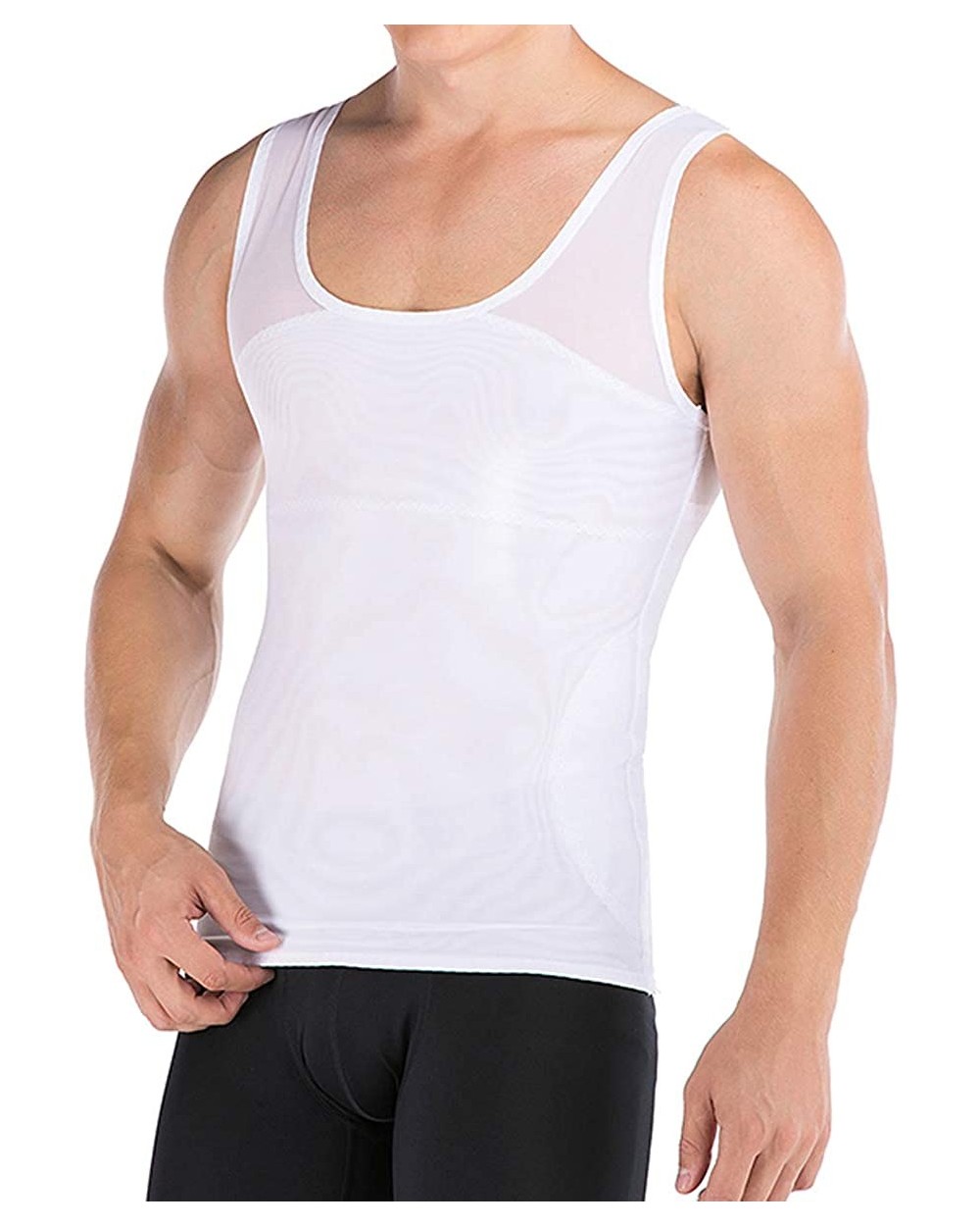 Mens Slimming Body Shaper Compression Tank Top Vest Shirt Abs Shapewear - White - C018AW7M8R9 $23.88 Shapewear