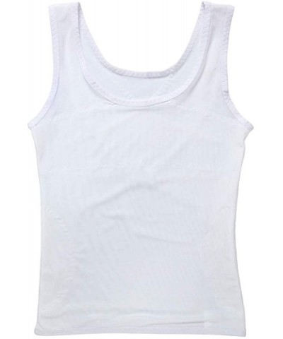 Mens Slimming Body Shaper Compression Tank Top Vest Shirt Abs Shapewear - White - C018AW7M8R9 $23.88 Shapewear