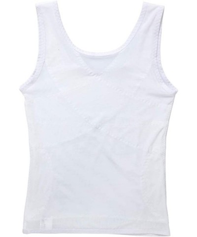 Mens Slimming Body Shaper Compression Tank Top Vest Shirt Abs Shapewear - White - C018AW7M8R9 $23.88 Shapewear