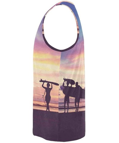 Men's Muscle Gym Workout Training Sleeveless Tank Top Summer Seashells and Starfish - Multi10 - C519DLQL9X2 $45.33 Undershirts