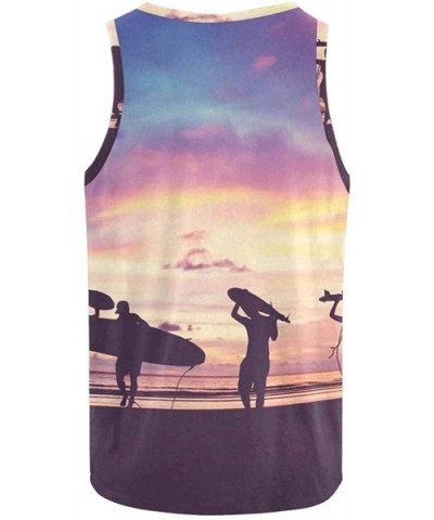 Men's Muscle Gym Workout Training Sleeveless Tank Top Summer Seashells and Starfish - Multi10 - C519DLQL9X2 $45.33 Undershirts