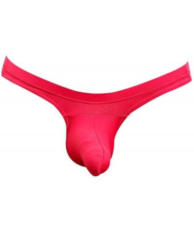 Sexy Slip Thong V-Shaped Back High Cut Waistline Mens Underwear - Red - C112NZHEYV6 $34.34 G-Strings & Thongs