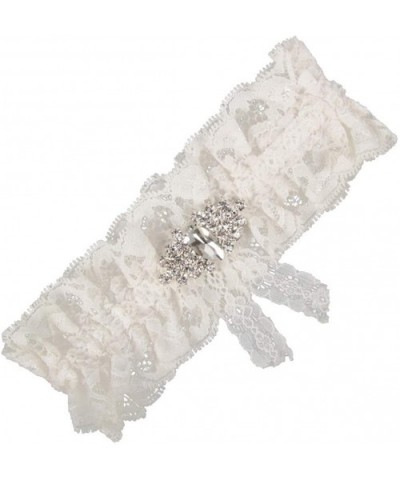 Vintage Ivory Lace Wedding Garter Bridal Garter Belt Handmade with Rhinestones - A03 - CE18SZU39IS $16.65 Garters & Garter Belts