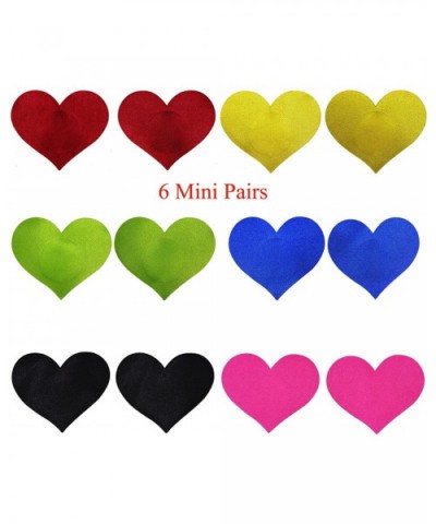 8 Pairs Satins Pasties Breast Petals Nipple Cover Sticker Lingerie - 6 Pairs Mini Pasties - CG17YU5SLK6 $12.89 Accessories