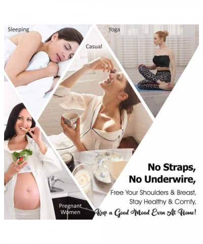 Wirefree Bandeau Bra Strapless Tube Tops for Women - 2 Pack-black+beige - CX18LG2NXE5 $25.76 Bras