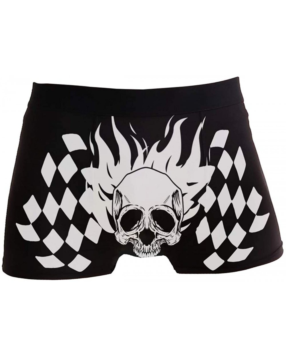 Mens No Ride-up Underwear Smiling Guinea Pig Boxer Briefs - Skull Checkered Flag - CO18Y2AAHWG $26.27 Boxer Briefs