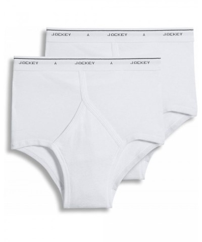 Men's Underwear Big Man Classic Brief - 2 Pack - White - C21108N0LHD $36.24 Briefs