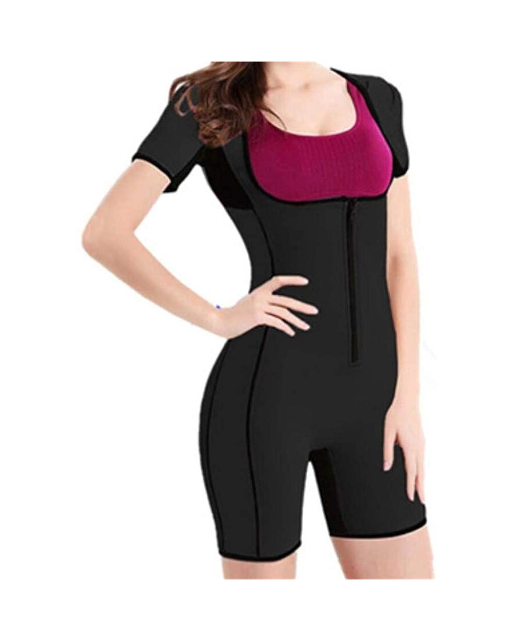 Women's Full Body Shapewear Sport Waist Trainer Bodysuit Weight Loss - Black - CS18N8WITQ3 $38.59 Shapewear