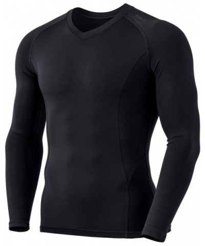 Men's Thermal V-Neck Long Sleeve Compression Shirts- Athletic Base Layer Top- Winter Gear Running T-Shirt - Heatlock V Neck(y...