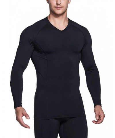 Men's Thermal V-Neck Long Sleeve Compression Shirts- Athletic Base Layer Top- Winter Gear Running T-Shirt - Heatlock V Neck(y...