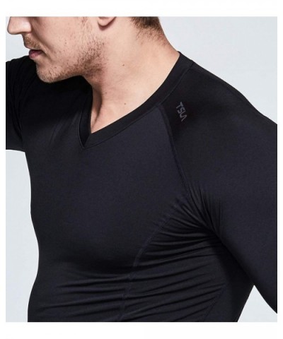 Men's Thermal V-Neck Long Sleeve Compression Shirts- Athletic Base Layer Top- Winter Gear Running T-Shirt - Heatlock V Neck(y...